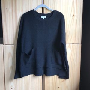 Melloday black sweater with front POCKETS